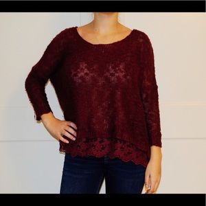 LF Maroon Lace Swearer